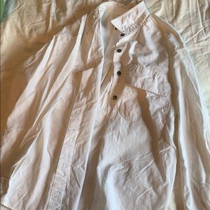 Button up white inlaid long sleeve